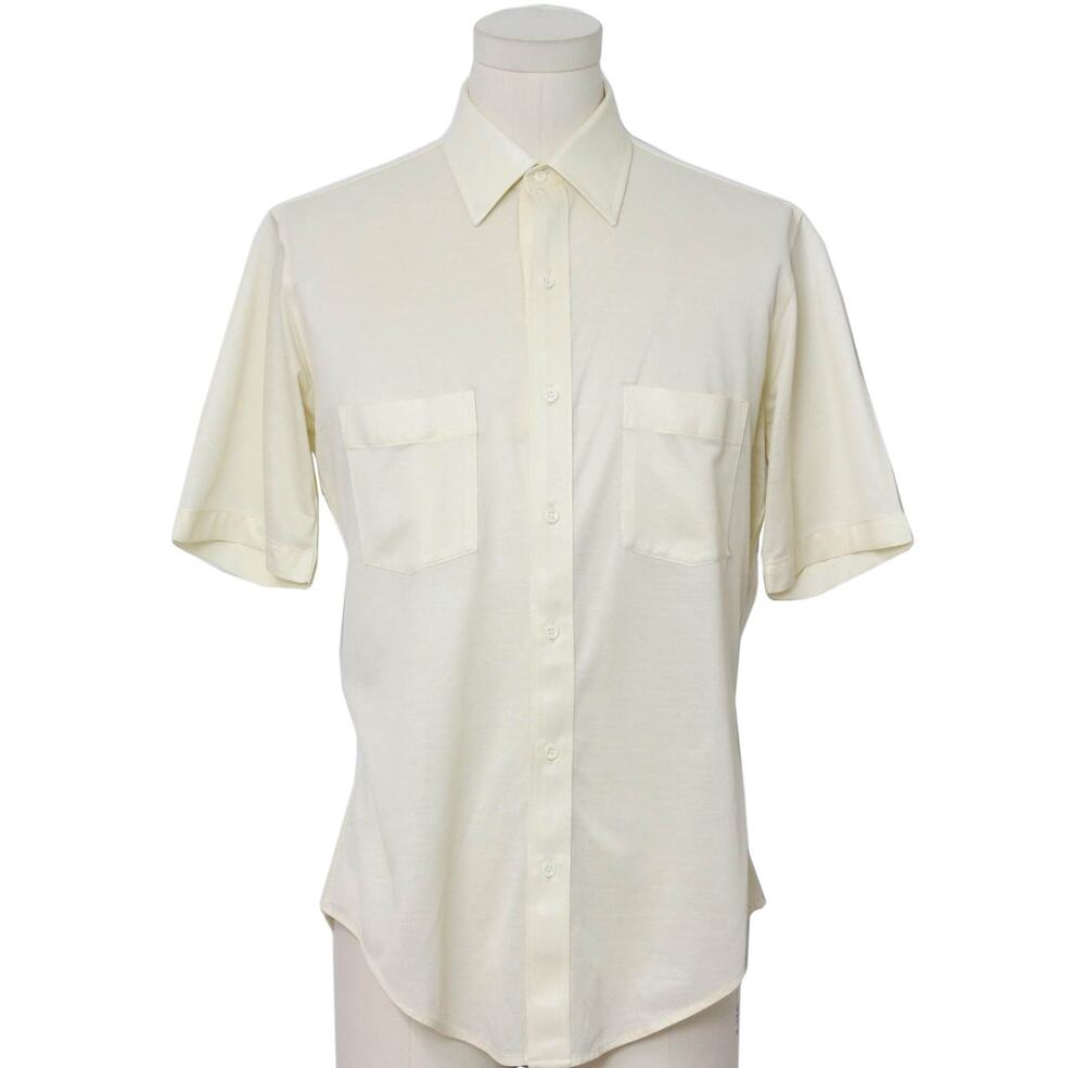Vintage 80s Arrow Regis Beige Knit Two-Pocket Shirt Men’s Medium
